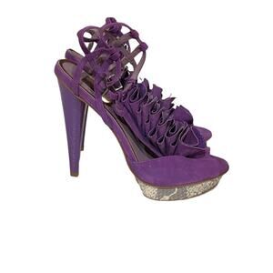 Topshop Boutique Passion Purple Ruffle‎ Platform Heels Size 38